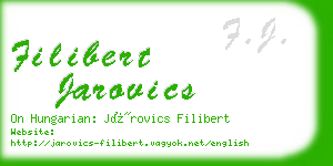 filibert jarovics business card